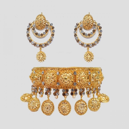 Indian Gold Plated Jewelry Set For Women K01