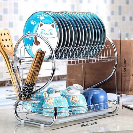 2 Layer stainless steel kitchen rack-0006