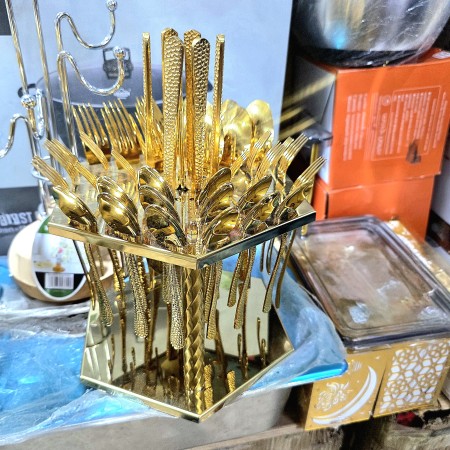 Luxury Golden Cutlery Set -36 pis